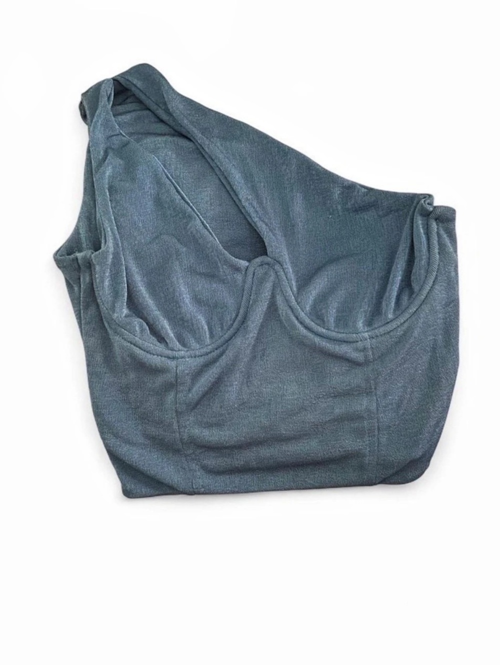 One Shoulder Sparkly Top in Blue